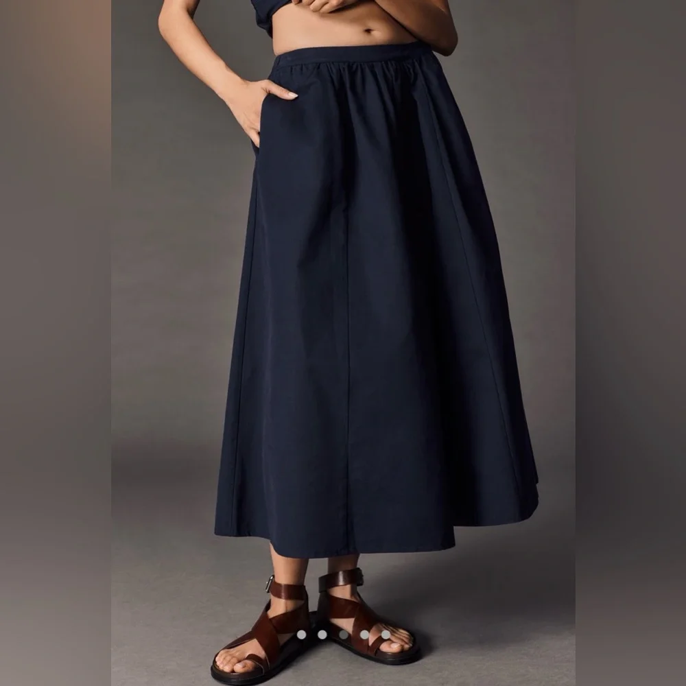 Maeve the Jacie Poplin Midi Skirt - Picture 4 of 10